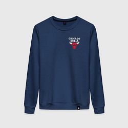 Свитшот хлопковый женский CHICAGO BULLS НА СПИНЕ, цвет: тёмно-синий