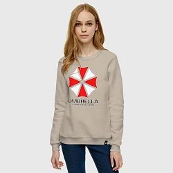 Свитшот хлопковый женский UMBRELLA CORP, цвет: миндальный — фото 2