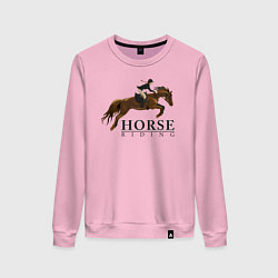 Свитшот хлопковый женский HORSE RIDING, цвет: светло-розовый