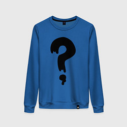 Свитшот хлопковый женский Знак Вопроса, цвет: синий
