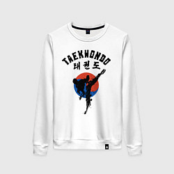 Свитшот хлопковый женский Taekwondo, цвет: белый