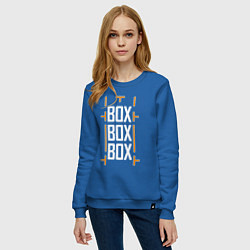Свитшот хлопковый женский Box box box, цвет: синий — фото 2