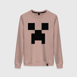 Свитшот хлопковый женский Minecraft, цвет: пыльно-розовый