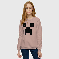 Свитшот хлопковый женский Minecraft, цвет: пыльно-розовый — фото 2