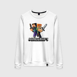 Свитшот хлопковый женский MINECRAFT, цвет: белый