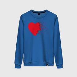 Свитшот хлопковый женский Сердце, цвет: синий