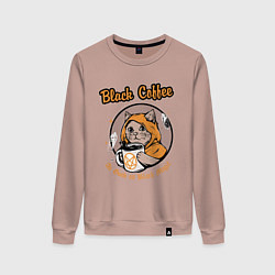 Свитшот хлопковый женский Black Coffee Cat, цвет: пыльно-розовый
