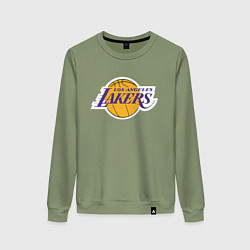Свитшот хлопковый женский LA LAKERSспина, цвет: авокадо