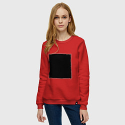 Свитшот хлопковый женский ЧЕРНЫЙ КВАДРАТ, цвет: красный — фото 2