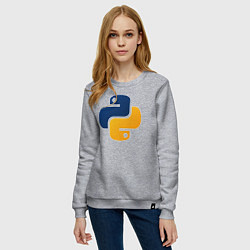 Свитшот хлопковый женский Python, цвет: меланж — фото 2