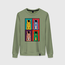Свитшот хлопковый женский BoJack Horseman, цвет: авокадо
