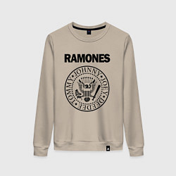 Свитшот хлопковый женский RAMONES, цвет: миндальный