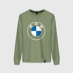 Свитшот хлопковый женский BMW LOGO 2020, цвет: авокадо