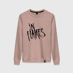 Свитшот хлопковый женский In Flames, цвет: пыльно-розовый