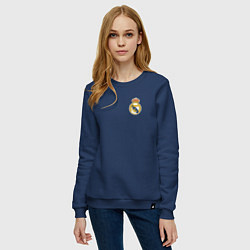 Свитшот хлопковый женский РЕАЛ МАДРИД, цвет: тёмно-синий — фото 2
