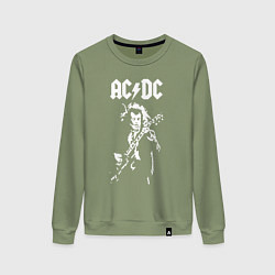 Свитшот хлопковый женский ACDC, цвет: авокадо