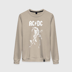 Свитшот хлопковый женский ACDC, цвет: миндальный