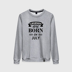 Свитшот хлопковый женский Legends are born in july, цвет: меланж