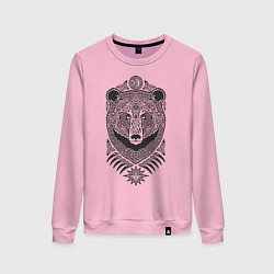 Свитшот хлопковый женский Медведь, цвет: светло-розовый