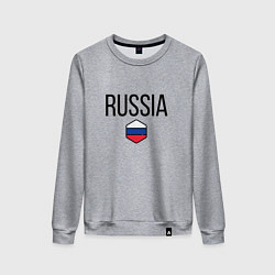 Свитшот хлопковый женский Россия, цвет: меланж