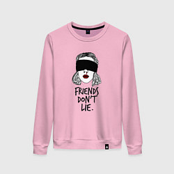 Свитшот хлопковый женский Очень странные дела, цвет: светло-розовый