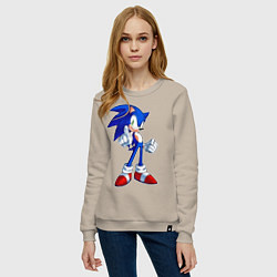 Свитшот хлопковый женский SONIC, цвет: миндальный — фото 2