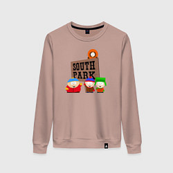 Свитшот хлопковый женский South Park, цвет: пыльно-розовый