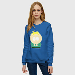 Свитшот хлопковый женский South Park Баттерс, цвет: синий — фото 2