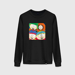 Свитшот хлопковый женский South Park, цвет: черный