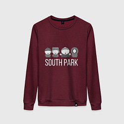 Свитшот хлопковый женский South Park, цвет: меланж-бордовый