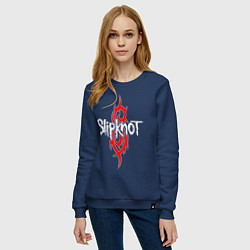 Свитшот хлопковый женский SLIPKNOT, цвет: тёмно-синий — фото 2