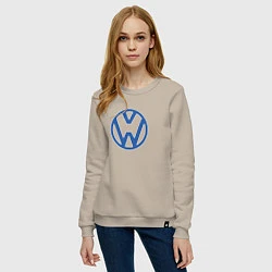 Свитшот хлопковый женский Volkswagen, цвет: миндальный — фото 2