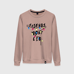 Свитшот хлопковый женский Friends dont lie, цвет: пыльно-розовый