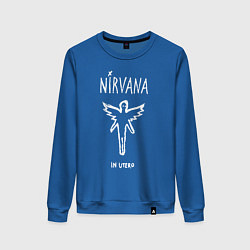Свитшот хлопковый женский Nirvana In utero, цвет: синий