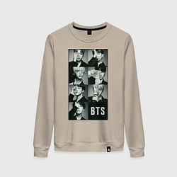 Свитшот хлопковый женский BTS, цвет: миндальный