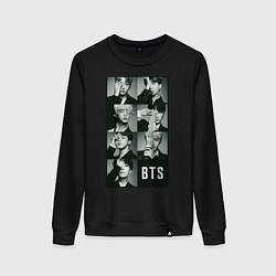 Свитшот хлопковый женский BTS, цвет: черный
