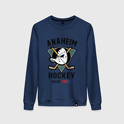 Свитшот хлопковый женский ANAHEIM DUCKS, цвет: тёмно-синий