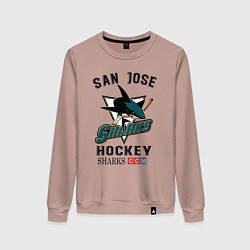 Свитшот хлопковый женский SAN JOSE SHARKS, цвет: пыльно-розовый