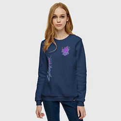 Свитшот хлопковый женский CYBERPUNK 2077, цвет: тёмно-синий — фото 2