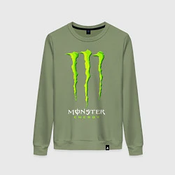 Свитшот хлопковый женский MONSTER ENERGY, цвет: авокадо