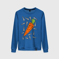 Свитшот хлопковый женский Морковка кролика, цвет: синий
