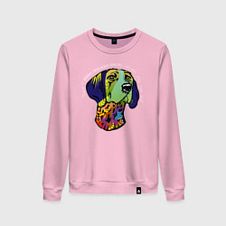Свитшот хлопковый женский Берегись курцхаара, цвет: светло-розовый