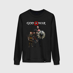 Свитшот хлопковый женский GOD OF WAR, цвет: черный