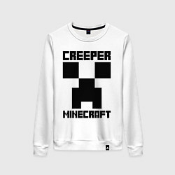 Свитшот хлопковый женский MINECRAFT CREEPER, цвет: белый