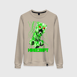 Свитшот хлопковый женский MINECRAFT CREEPER, цвет: миндальный