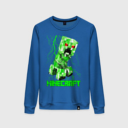 Свитшот хлопковый женский MINECRAFT CREEPER, цвет: синий