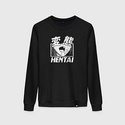 Свитшот хлопковый женский Hentai, цвет: черный