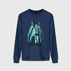 Свитшот хлопковый женский Totoro, цвет: тёмно-синий