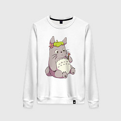 Свитшот хлопковый женский Little Totoro, цвет: белый