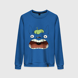 Свитшот хлопковый женский Scream Totoro, цвет: синий
